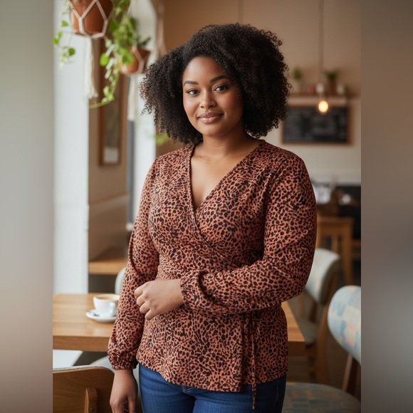 Torrid Animal Print Tie-Front Midi Kimono Blouse - Picture 1 of 8